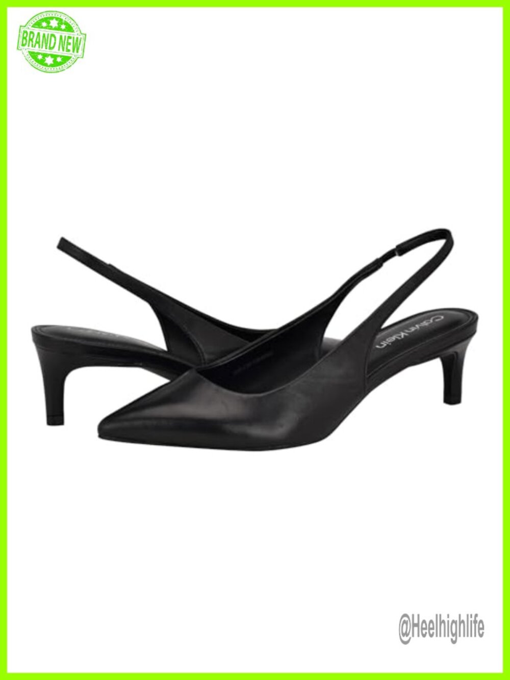 Dainty Slingback Kitten Heel Pointed Toe Leather Pump